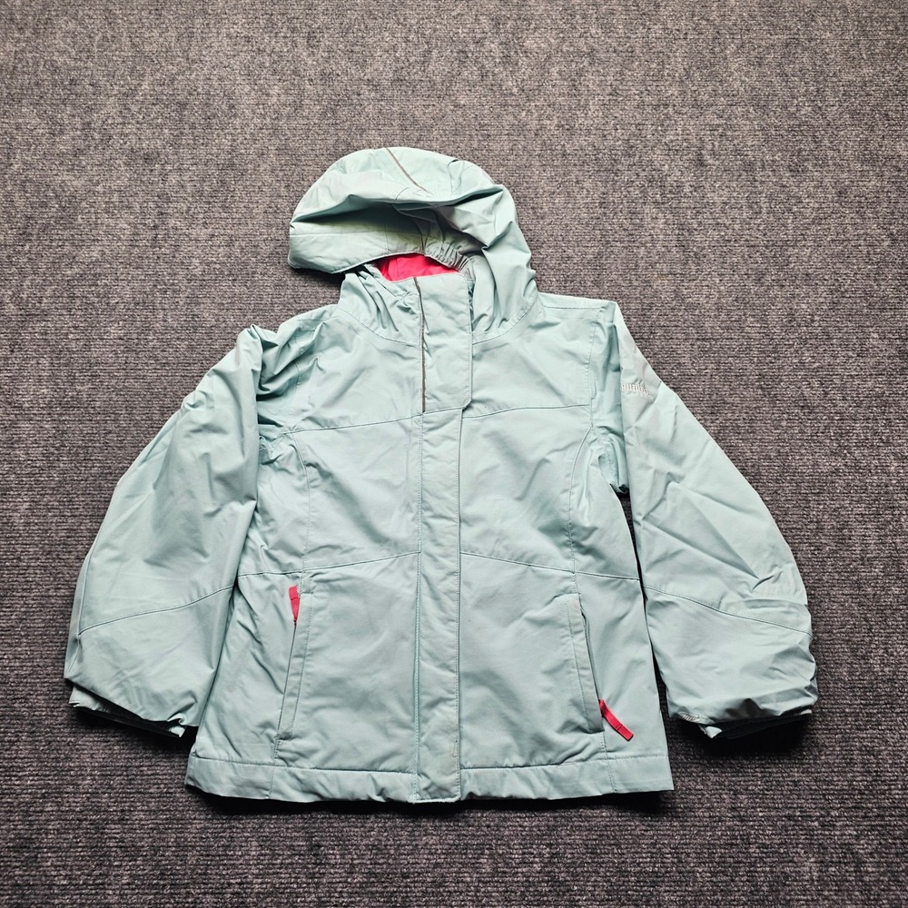 Columbia Interchange Hooded Jacket Light Blue Pink Girls XS Outdoor Shell